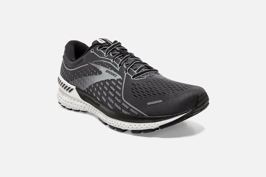 Brooks Running Shoes - Adrenaline GTS 21 Road Mens - Black/Grey - JRB-062598